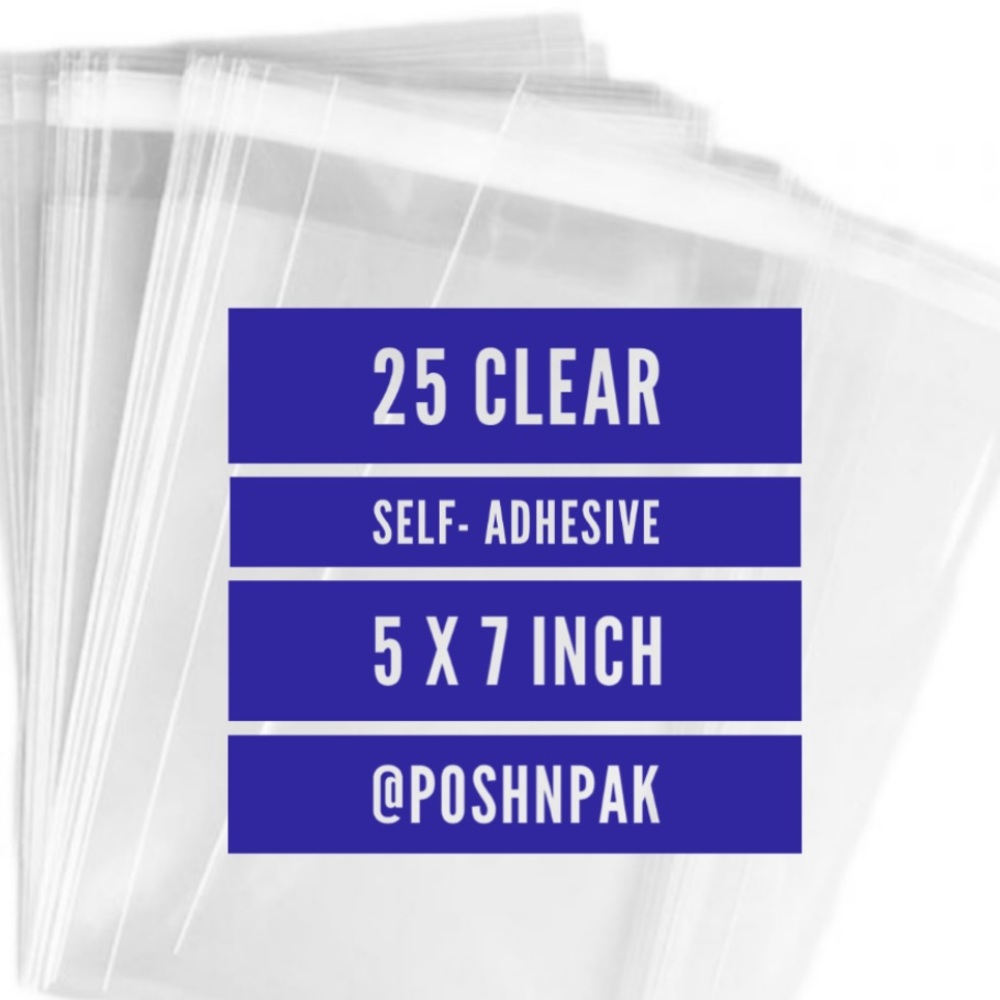 25 Clear Poly Bags- 5 x 7 inches